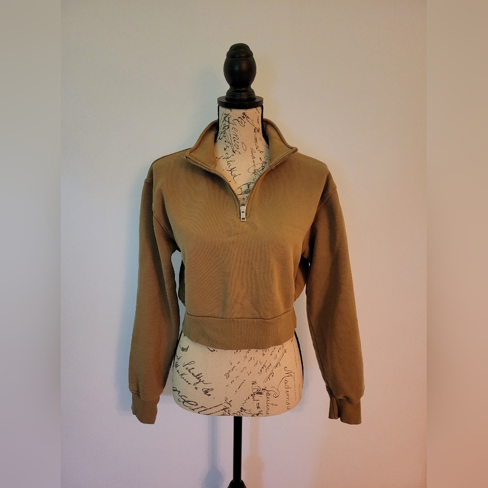 TNA Aritzia Cozy AF Fleece Quarter Zip Sweatshirt Women's Size S
